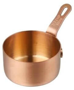 GLigeT Gravy Boat Western Steak Plate Sauce Cup Pepper Sauce Cup Stainless Steel Sauce Dish with Handle Tomato Fries Dipping Dish Gravy Jug(Gold,Large)