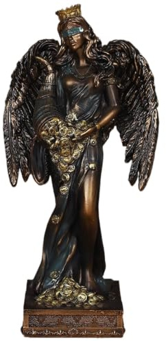 TABSIRAH Statuetta da collezione dea della, statua della dea in resina con ali angeliche, scultura artistica decorativa per la casa per prosperità, energia positiva e portafortuna