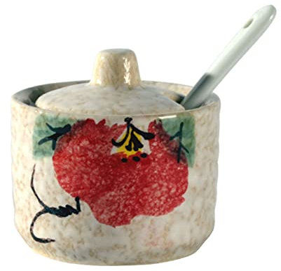 YKMYXZ bocaux de Noël， Pots à épices, sucrier japonais avec couvercle, mini pot à sucre, pot à épices for récipient à sucre, for comptoir de bar à café, pot de 70 ml(Red)