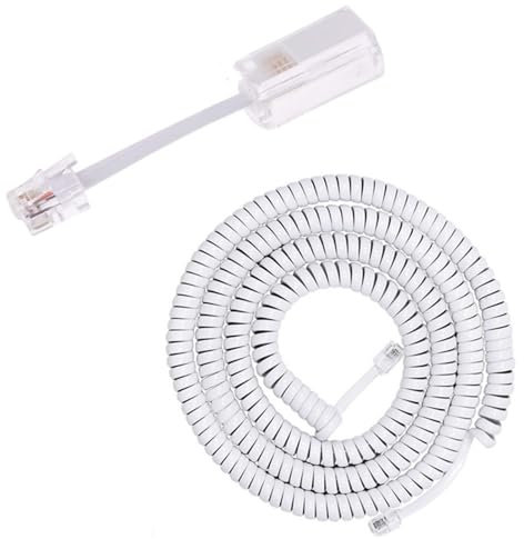 QIIIMSLSS 1 set di cavi per cornetta telefonica RJ9 con rotazione a 360 gradi, facile da usare, cavo per telefono fisso