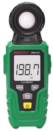 MS6612A Medidor de luz Luxómetro digital Prueba de luminancia Max Min Iluminómetros Fotómetro