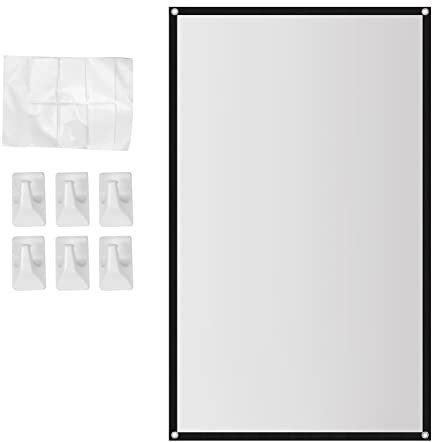 Sreuyong Portable Projector Screen for Home Theater Outdoor HD White Foldable Anti- (60Inch)