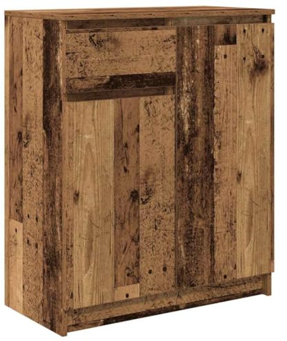 vidaXL Skänk med låda gammalt trä 71x35x84 cm konstruerat trä, förvaringsskåp, sideboard skåp, hall skåp, bufféskåp, kök förvaringsskåp