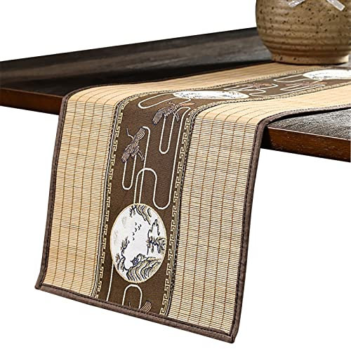 Handgewebter Bambus-Tischläufer im japanischen Stil mit Mustern für Restaurant/Teehaus, Breite 30 cm, 40 cm, 40 x 150 cm