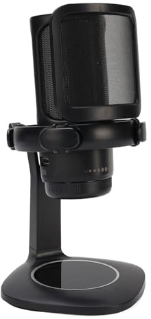 Spel USB -mikrofon för PC Cardioid Desktop RGB Condenser MIC med Popfilter för Strömning Av Podcasting