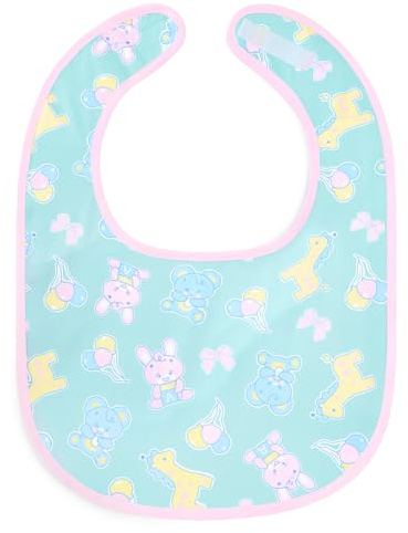 LittleForBig Babero para adultos con estampado de Babydoll impermeable sedoso con cierre de velcro ajustable - Babero de bebé totalmente impreso para adultos, Desfile de bebé estampado completo