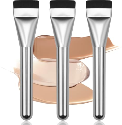 3 Pièces Pinceaux Masqu, Pinceaux Maquillage Ultra Fins, Pinceau Fond de Teint Plat, Brosse D'Applicateur de Masque Facial Pinceaux de Maquillage Souple, pour L'application Visage Yeux Crème ou DIY