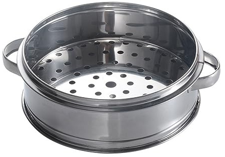 HOMOBABE Cesta Vaporera Inoxidable 28Cm Duradera con Mango Anti-Calor para Cocinar al Vapor para y Verduras Utensilios de Cocina