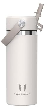 Sparrow Vattenflaska 500ml - Rostfritt Stål Vattenflaska med Bred Mun - Läckagesäker, BPA-Fri Metallflaska - Idealisk Termosflaska för Sport, Cykel, Fitness, Utomhus