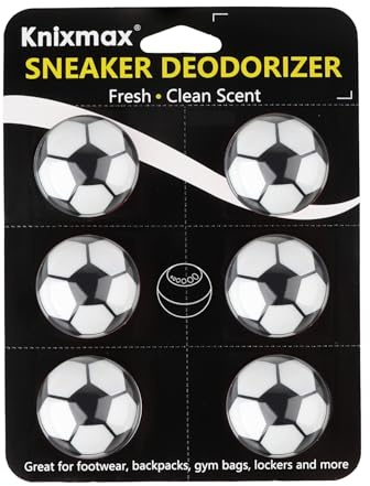 Knixmax Shoe Deodorizer Balls Strong, Odor Eliminator for Sneaker Gym Bag Closet Locker, Work Boot Drawer Freshener, Unpleasant Smell Remover Ball for Men Women Teens, 6 Packs Fresh Linen Soccer