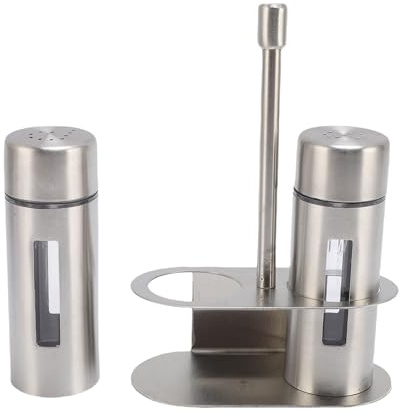 Aramox Salero de Acero Inoxidable Seasoning 304, Ventana de Alta Visibilidad, de Sellado Doble para Entusiastas de la Cocina