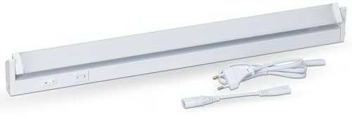 SEBSON Lampara LED bajo Mueble Cocina 55cm - Regulable, 3 Colores 2700K/4000K/6500K, Orientable - Interruptor y Enchufe 230V, Barra LED Ampliable