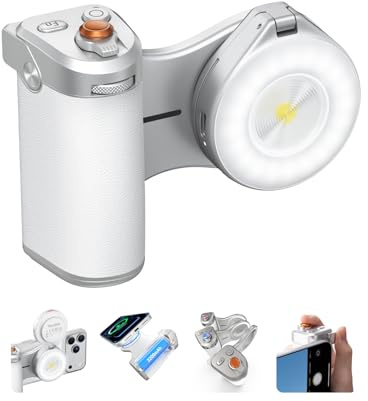 TELESIN Pro Imaging Master Grip + Flash Selfie pour iPhone & Android | Poignée Ergonomique Style DSLR, MagSafe Magnétique avec 3200 mAh, Flash 5000 lux | Kit créateur Pro pour Vlogs, Youtube, TikTok