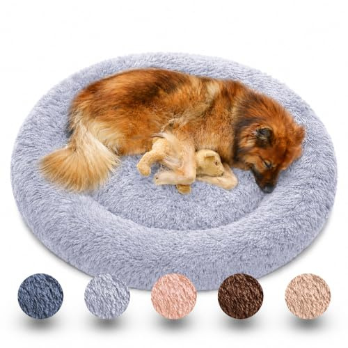 nobelpfote Hundebett Wolke 7 - Kuscheliges Hundekissen, waschbarer Bezug, gelenkschonend für kleine, mittelgroße & große Hunde, Grau, M - 70cm