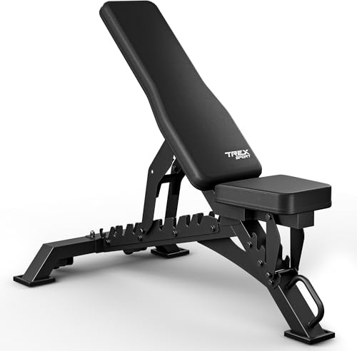 TREX SPORT Hantelbank Flachbank 10- & 4-Fach verstellbar bis 150 kg TX-400B