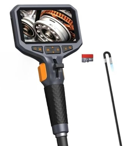 TESLONG TD450S 4.5Inch Screen Articulating Borescope 1080P 5 Inch IPS Two Way 360° Steering Endoscope Camera with 32GB TF Card(TD450S55)