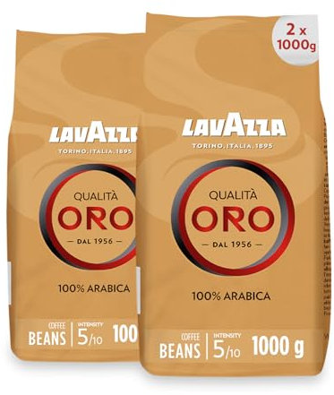 Lavazza Caffè Qualità Oro, Caffè in Grani, 2 Confezioni, 2 x 1000g