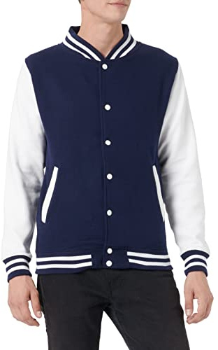 Just Hoods College Jacke 'Varsity Jacket, Oxford Marineblau/Weiß, M