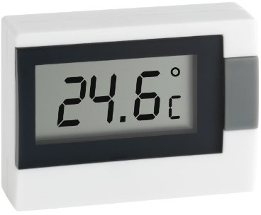 TFA Dostmann Digitales Thermometer, 30.2017.02, zur Messung der Innentemperatur, klein und handlich, weiß, L 54 x B 16 (30) x H 39 mm