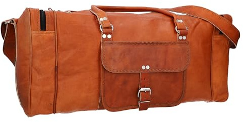 Gusti Leder Reisetasche Harvey Unisex Weekender Leder Tasche Sporttasche Saunatasche Reisetasche Echtleder Vintage Braun