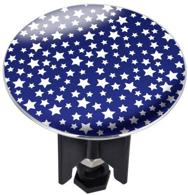 WENKO 21416100 Waschbeckenstöpsel Pluggy XL Milkyway - Abfluss - Stopfen, fluoreszierend, Messing, Kunststoff, Durchmesser 6,2 x 6,5-9,5 cm