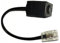 Dadusto 1 adaptateur RJ45 8p4c mâle vers RJ11 6p4c femelle 4 fils plat et noir longueur 15 cm