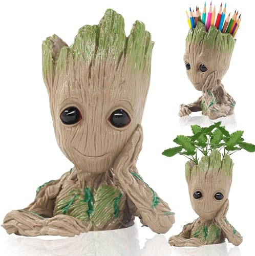 Newthinking Baby Groot Plant Pot, Novelty Groot Flowerpot Pen Holder