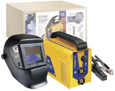 GYS, GYSMI 160P, Poste à Souder à l'Électrode Enrobée 160A Monophasé 230V (MMA), Avec Masque LCD TECHNO 11, Porte-électrode, Câble de Masse, 50 Éléctrodes Ø2mm, Marteau, Brosse, Gants,Tablier