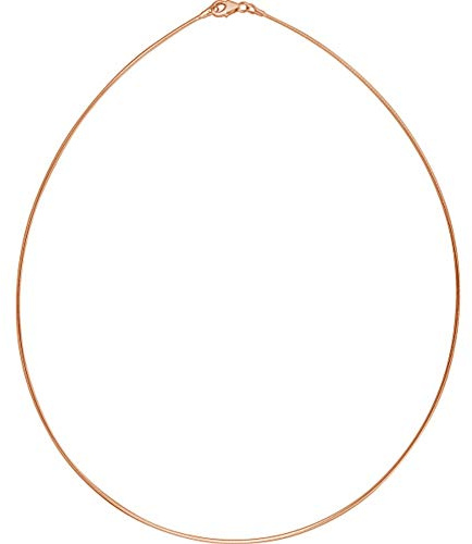 Omegareif - Goldschmiedearbeit aus Deutschland (Sterling Silber 925) Rosè vergoldet - 1,3 mm Stärke - Omega Silber Halsreif - Tondakette - vergoldeter Damen Halsreif