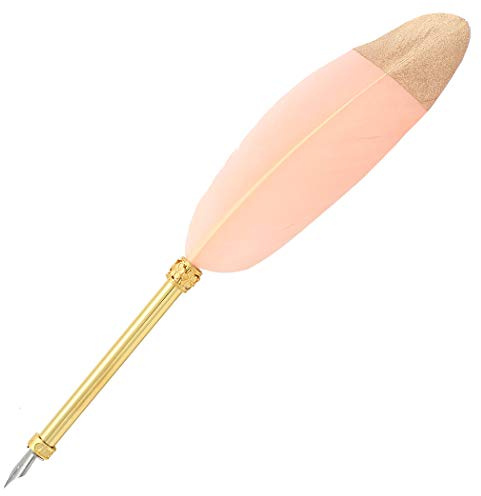 Gullor Pluma De La Pluma De La Pluma Del Vintage, Pluma De La inmersión De La Pluma De Nuture Con La Caja De Regalo, Rosada