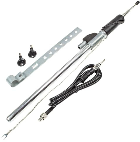 tomzz Audio 1057-003 Kotflügel Teleskopantenne kompatibel mit VW Golf 3 III Vento verchromt 1,5m Kabel Länge ca. 65cm DIN Anschluss