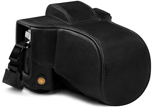 MegaGear Ever Ready Kameratasche aus echtem Leder, kompatibel mit Olympus OM-D E-M5 Mark III (14–150 mm)