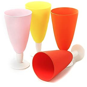 Tupperware Junge Welle 500 ml Eisbecher rosa + gelb + orange + rot Dessertbecher