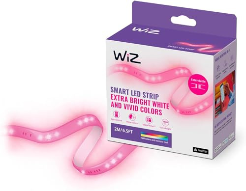 WiZ, Ruban LED Connecté - 2 Mètres, 1600 lm, avec détecteur de mouvement, Connexion Wi-Fi, Contrôle possible par la Voix, App, Alexa, Google Assistant et Apple HomeKit