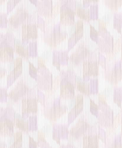 Erismann 10248-05 - Carta da parati in tessuto non tessuto Batik a righe rosa beige