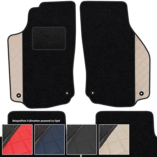 moto-MOLTICO Fußmatten Auto Velours Autoteppiche Schwarz Automatten | Set 4-teilig - Auffälliges Design - passend für Opel Insignia I 2008-2017 (Beiges Muster)
