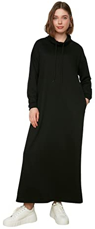 Trendyol Dam design maxi standard skater stickad klänning svart, Svart, 64 SE