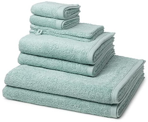 Ross - 8 teiliges Frottier-Set - Vita (2 X Wasch- 2 X Gäste- 2 X Dusch- 2 X Handtuch im Set) - 520 g/m2 - Baumwolle - Walkfrottee - saugstark - weich und flauschig - Jade