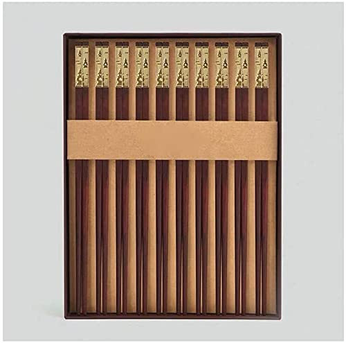 Bacchette, Bacchette Cinesi Lavabili Coppille Rosse in Palissandro, Bacchette in Legno Massiccio in Oro, Non verniciate e Senza Cera, Bacchette di confezionamento da Regalo (Color : Gold)
