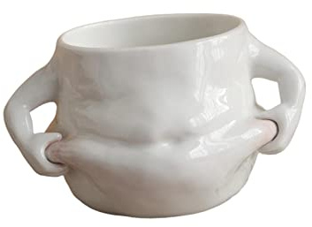 Folpus Taza de Café de Cerámica Creativa, Taza de Bebida, Regalo de Novedad Duradero, Blanco con Asas, Barriga Grande, Divertida, Boda, Restaurante