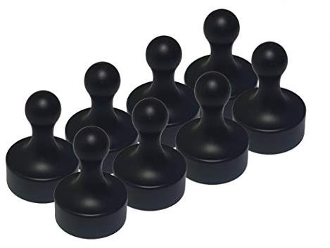 LeBigMag® | 8 XXL Schwarze Office Neodym Magnete | extrem Starke große Kegelmagnete z.B. für Poster & Karten | für Pinnwand Glasmagnettafel | Ø 29 mm | 37 mm hoch