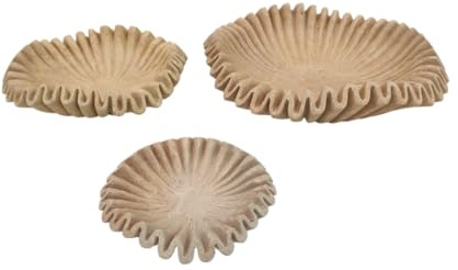 PUSHPA EXPORTS Yellow Sandstone Bowl Fruit Bowl Stone Bowl Decorative Bowl Decorative Trays Stone Fruit Bowl Ruffle Bowl Floral Bowl Home Decor (6 inches)