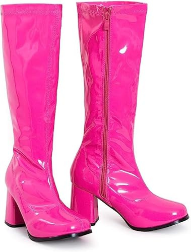 BloomFashion® New Women’s 1960’s 70’s Retro Knee-High Long Heel Boots Ladies Fancy Dress Party Go Go Boots With Side Zip Closure Size 3-12 UK