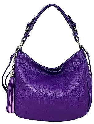 Cheval Firenze Borsa a Spalla Annalisa, Vera Pelle Made in Italy (VIOLA)