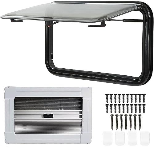 DEHIWI RV Seitenfenster,Wohnmobilfenster,Wohnwagen Externes Push Fenster,RV-Ausstellfenster,Acrylglas Fenster Doppelschichten,70° Öffnungswinkel,für Camper,Anhänger,Wohnmobile,700mm*400mm