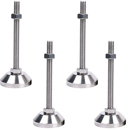 SBTRKT 4*D50*M16*100 Edelstahl verstellbare Füße, robuste Schraubenstützfüße, mechanische Maschinenfüße, rostfreie Fußschale, Feste Bodenfüße