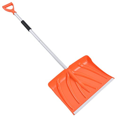 OKJHFD Pala da Neve per vialetto, Pala da Neve di Grande capacità Manico a Forma di D Lega di Alluminio Materiale plastico Staccabile assemblabile Strumento per spalare