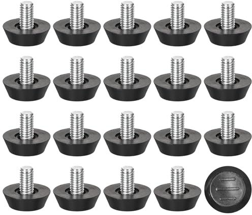 QUARKZMAN Höhenverstellbare Möbelnivellierer, 30 Stück M6x10mm Möbelnivellierungsschraube mit Gewinde für Tisch, Stuhl, Möbelfüße, Schwarz