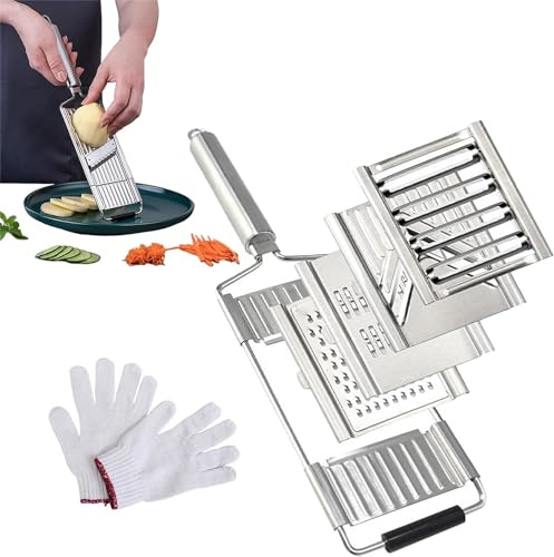 Coptionruise Cortador de verduras multiusos, cortador de verduras multiusos, cortador de verduras multiusos 4 en 1, herramienta de cocina, rallador para frutas y verduras (4 en 1 x 1)