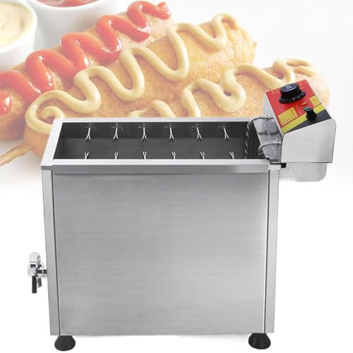 Beachtiful Máquina para Freír Palitos de Perritos Calientes con Queso de 25 litros, Freidora para Perros de Maíz, Máquina Eléctrica Comercial para Hacer Palitos de Perritos Calientes con Queso,110V